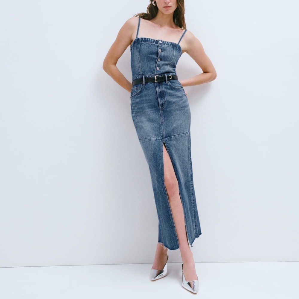 NWT Reformation Tazz Maxi Denim Dress